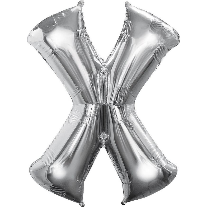 34in Silver Letter Balloon (X)
